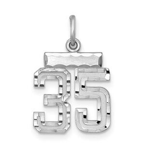 Sterling Silver, Varsity Collection, Small D/C Pendant, Number 35